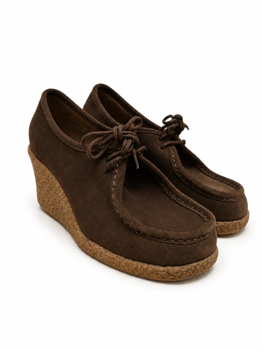 Vintage Candies Y2k Suede Leather Wedge lace Up Chukka Shoes Size 9